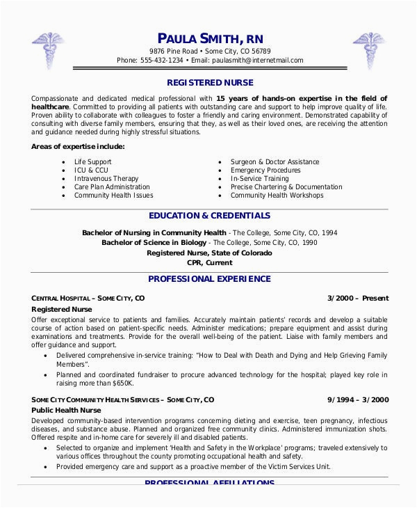 Sample Resume for Registered Nurse with Experience Registered Nurse Resume Example 7 Free Word Pdf