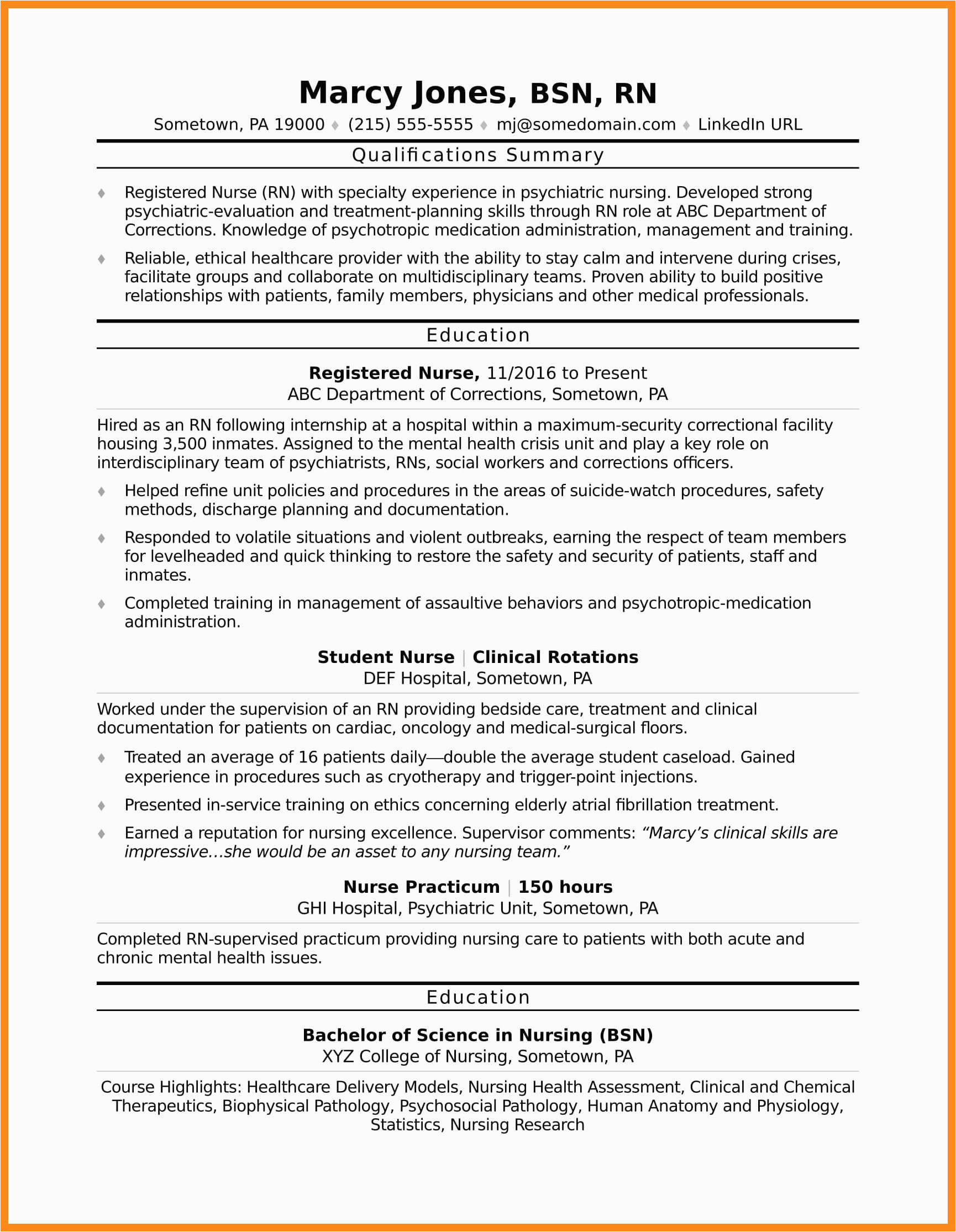 Sample Resume for Registered Nurse with No Experience 11 12 Nursing Resume without Experience