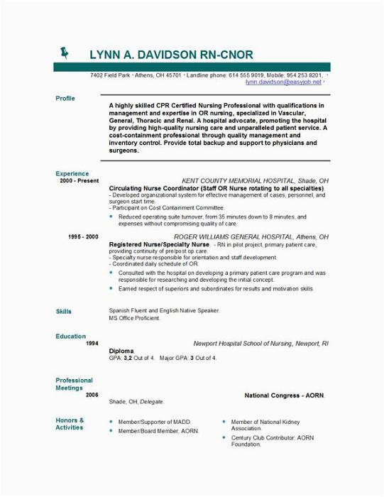Sample Resume for Registered Nurse with No Experience Sample Nursing Resume with No Experience 10 Tips for