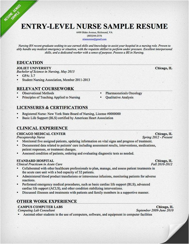 Sample Resume for Registered Nurse with No Experience Sample Nursing Resume with No Experience Nursing Student