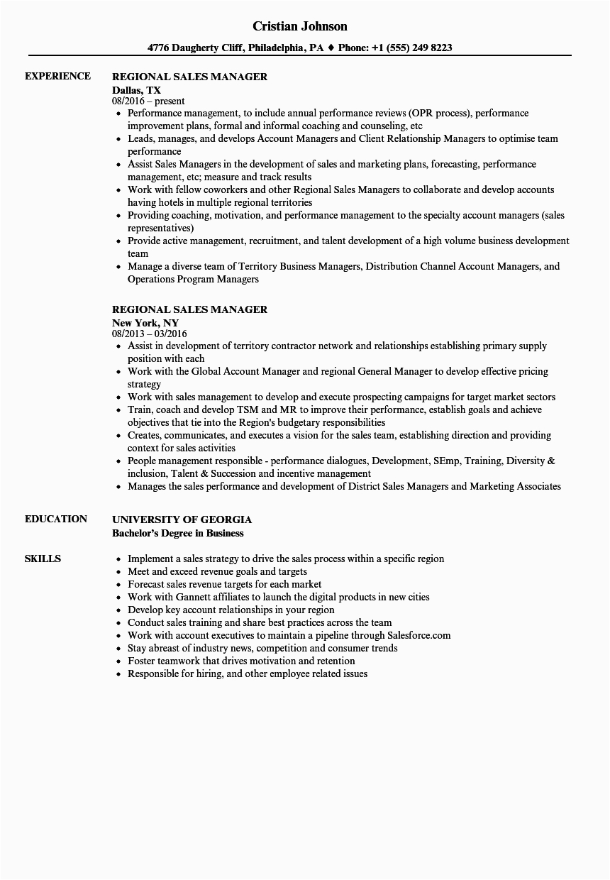 Sample Resume for Sales Manager Position Resume Sales Manager Sales Manager Resume Sample