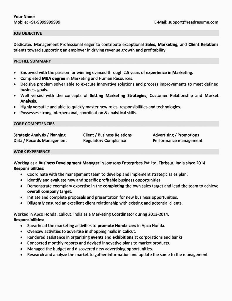 Sample Resume for Two Year Experience Resume Examples 2 Years Experience Examples Experience