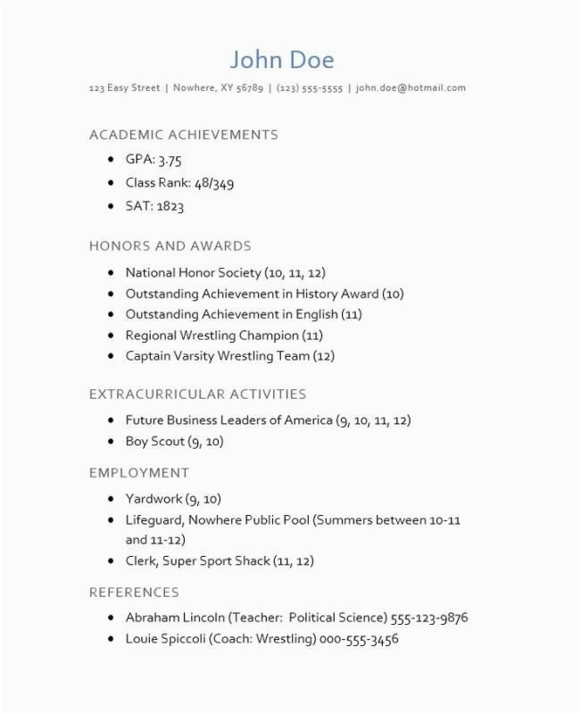 Sample Resume for Us University Application College Application Resume Template