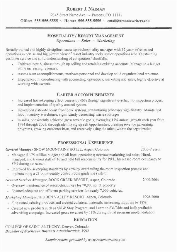 Sample Resume Objectives for Hospitality Industry Resume Help Chef Resume Example Culinary Arts Sample