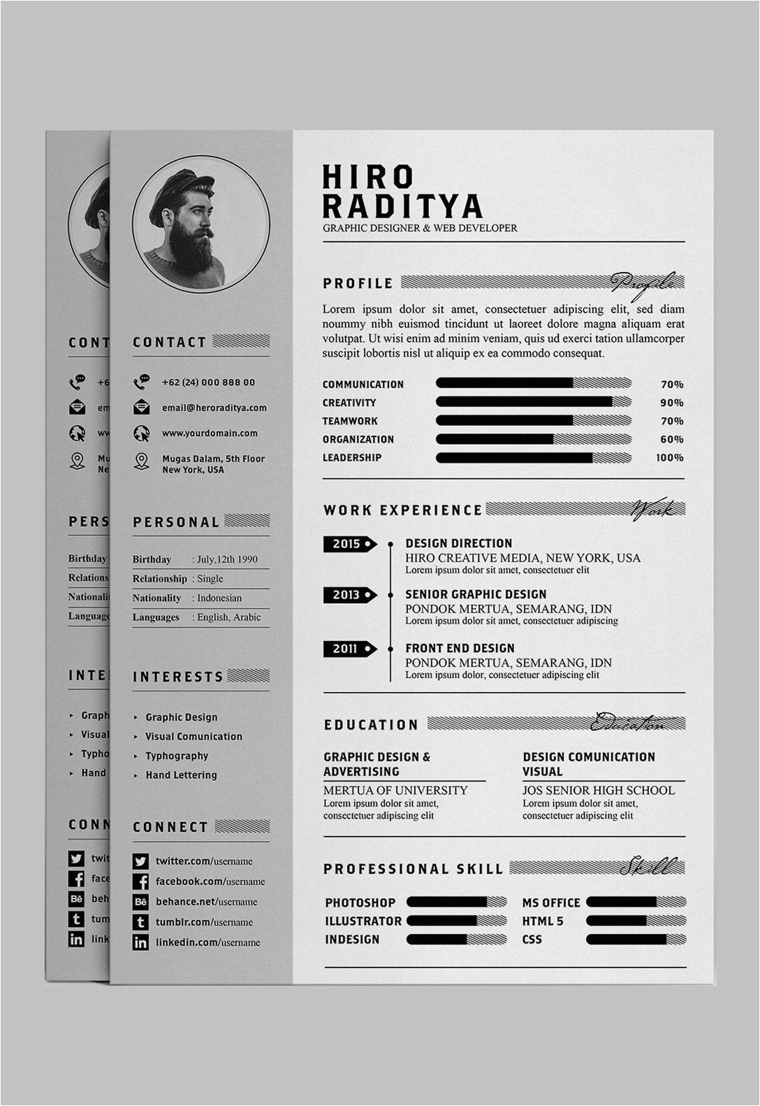 Adobe Illustrator Resume Template Free Download 7 Free Editable Minimalist Resume Cv In Adobe Illustrator