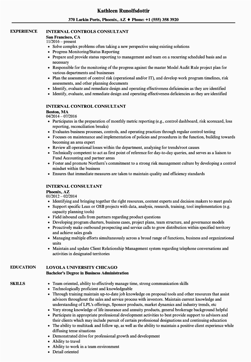 Applying for An Internal Position Resume Template Internal Consultant Resume Samples