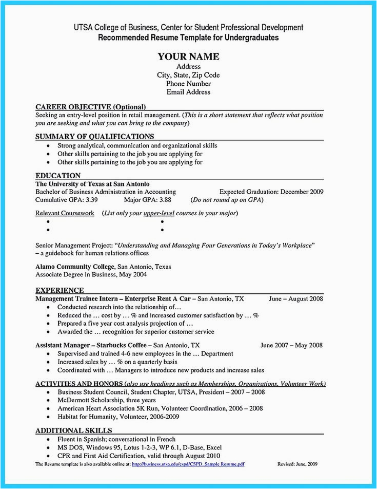 Best Resume Template for Recent College Graduate College Graduate Resume Template New Best Current College
