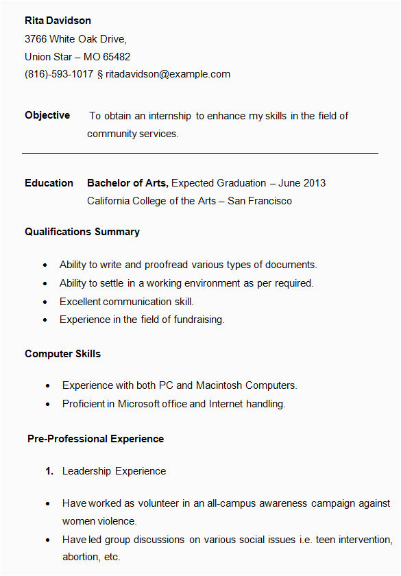 Best Resume Templates for College Students 24 Best Student Sample Resume Templates Wisestep