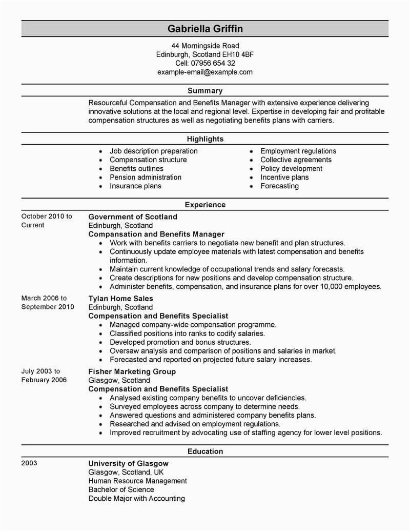 Compensation and Benefits Manager Resume Sample 14 15 Hr Manager Resume Summary southbeachcafesf