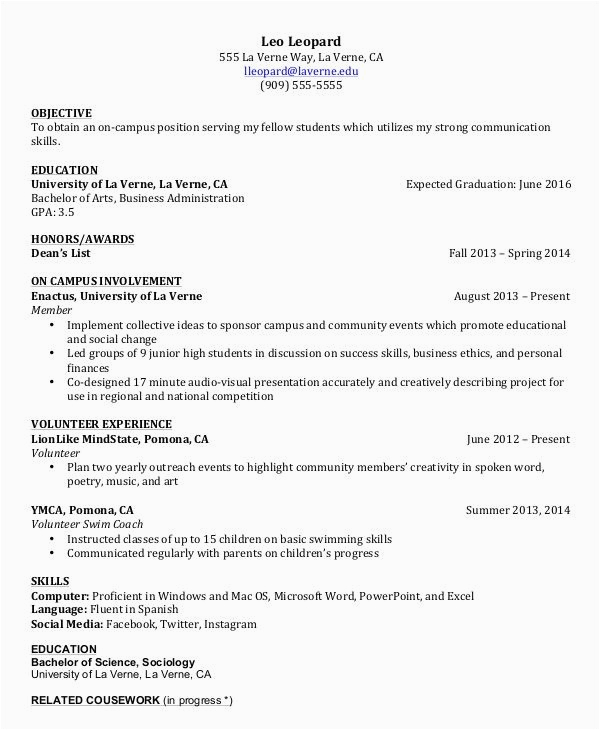 Download Resume Templates for College Students Info Oecd [download 39 ] Get College Student Resume