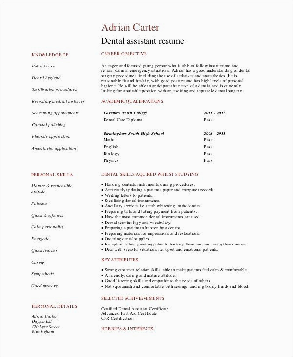 Entry Level Dental assistant Resume Template Entry Level Dental assistant Resume Beautiful Entry Level