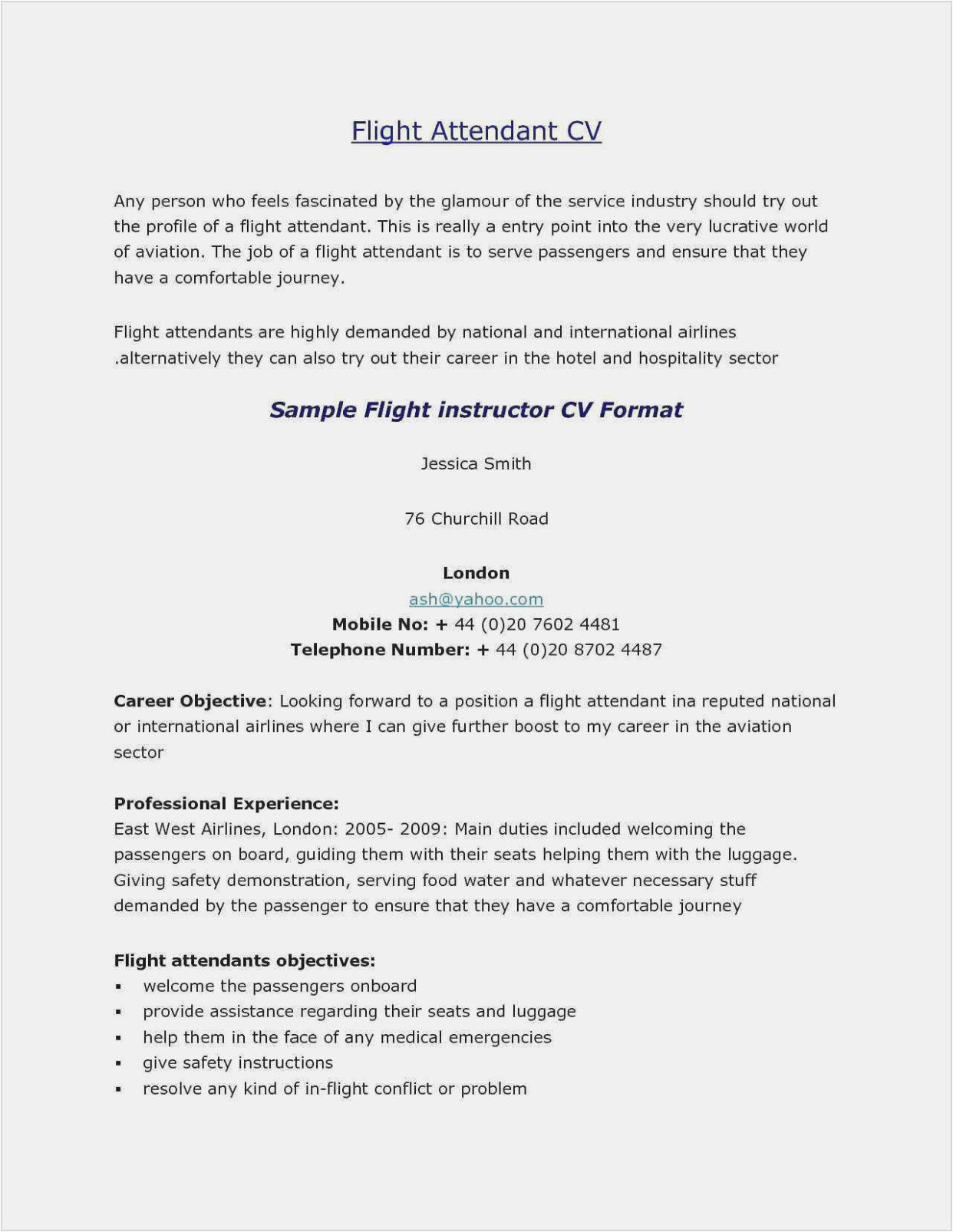 Entry Level Flight attendant Resume Sample Seven Things You Should Know About Flight attendant Resume