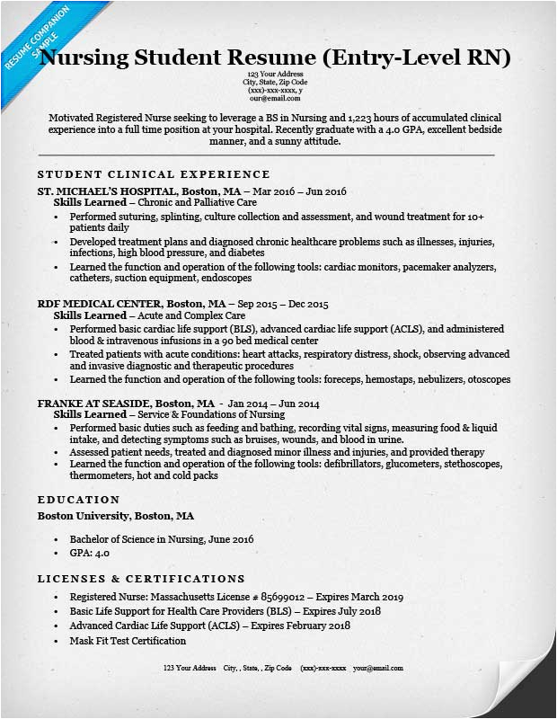 Entry Level Registered Nurse Resume Template Entry Level Nursing Student Resume Sample & Tips