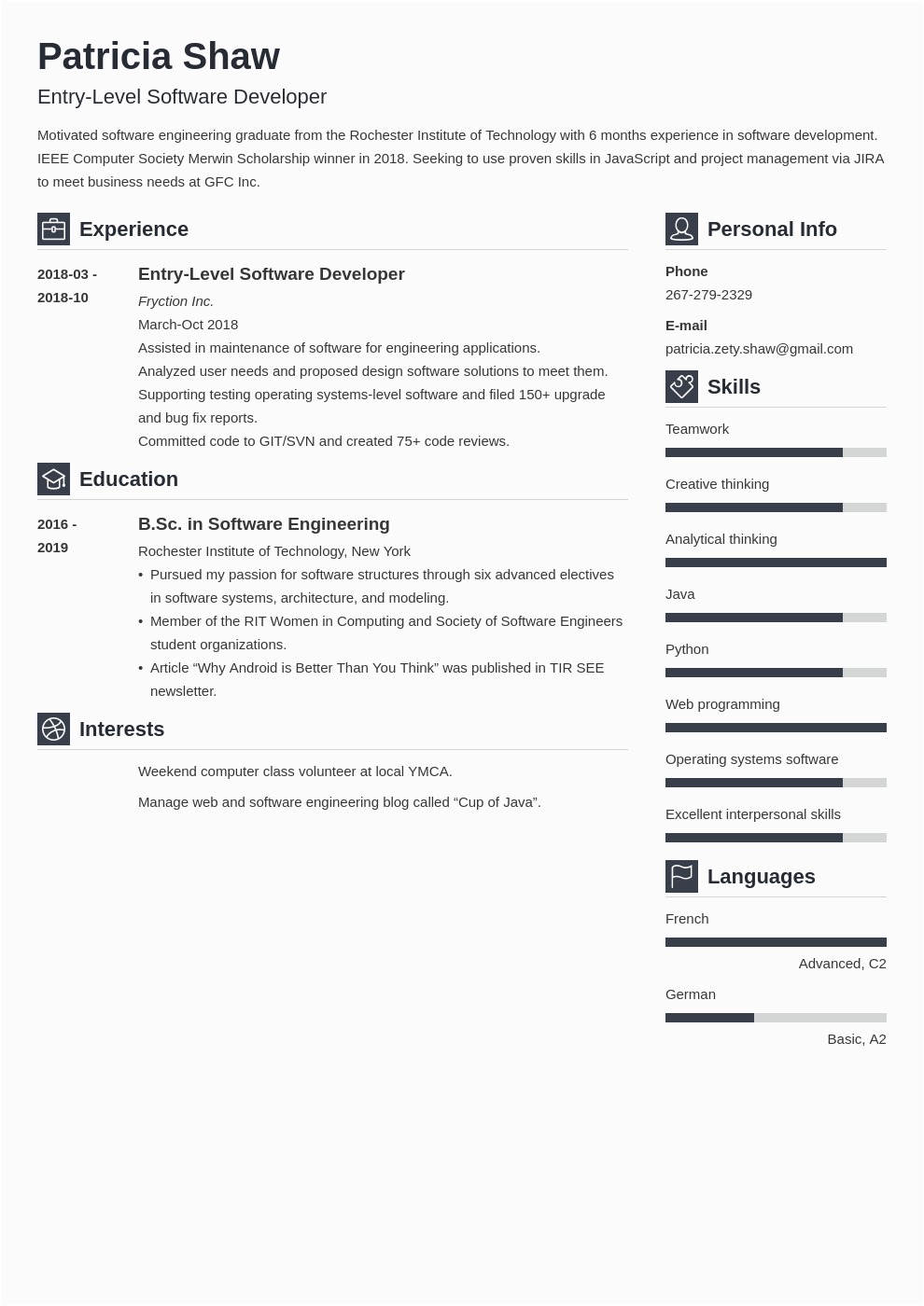 Entry Level software Engineer Resume Template Entry Level software Engineer Resume Sample & Guide Entry Level software Engineer Resume Template Entry Level software Engineer Resume Sample & Guide