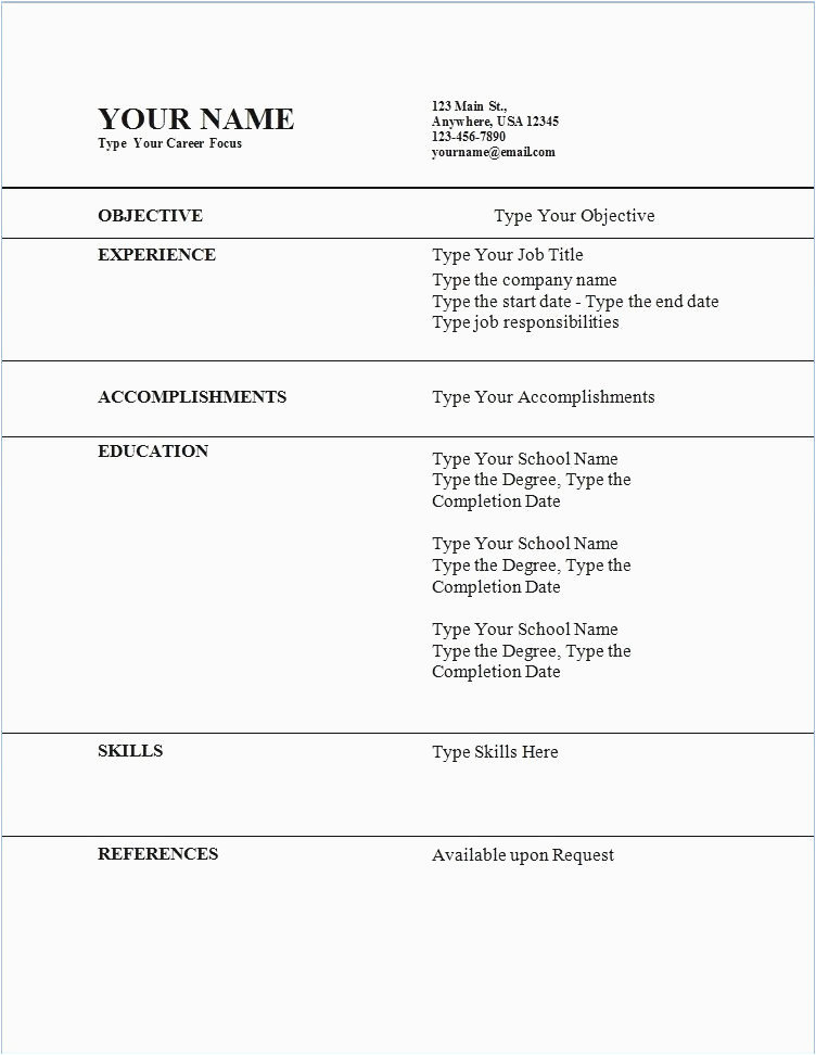 First Resume No Work Experience Template Resume for First Job No Experience