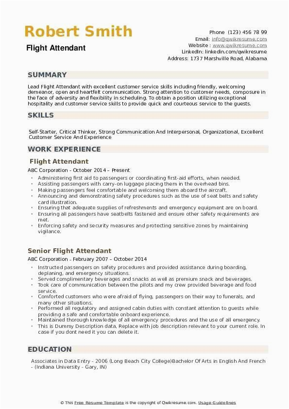 Flight attendant Resume No Experience Sample Flight attendant Resume No Experience™