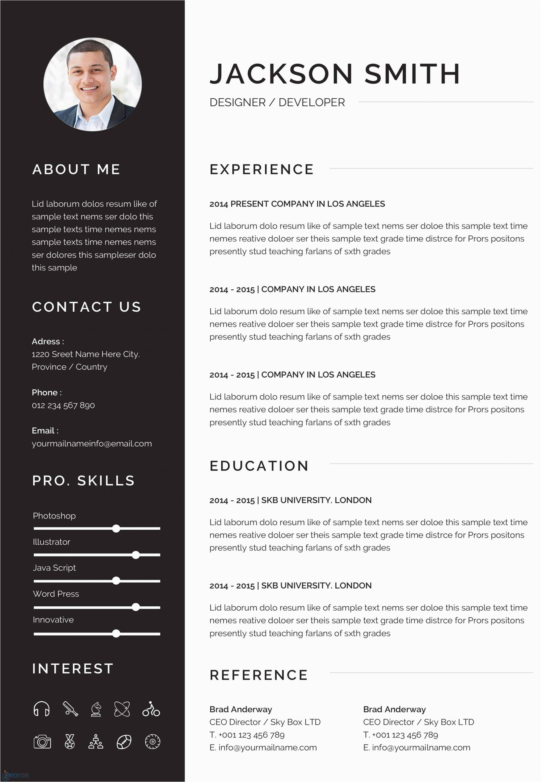 Free Download Resume Template with Picture Resume Template Download for Word