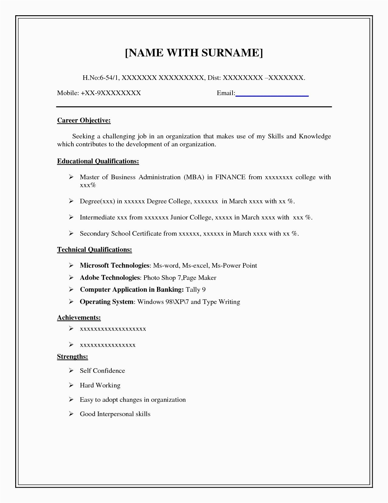Free Easy to Use Resume Templates 12 Good Samples Basic Resume Template Easy Resume