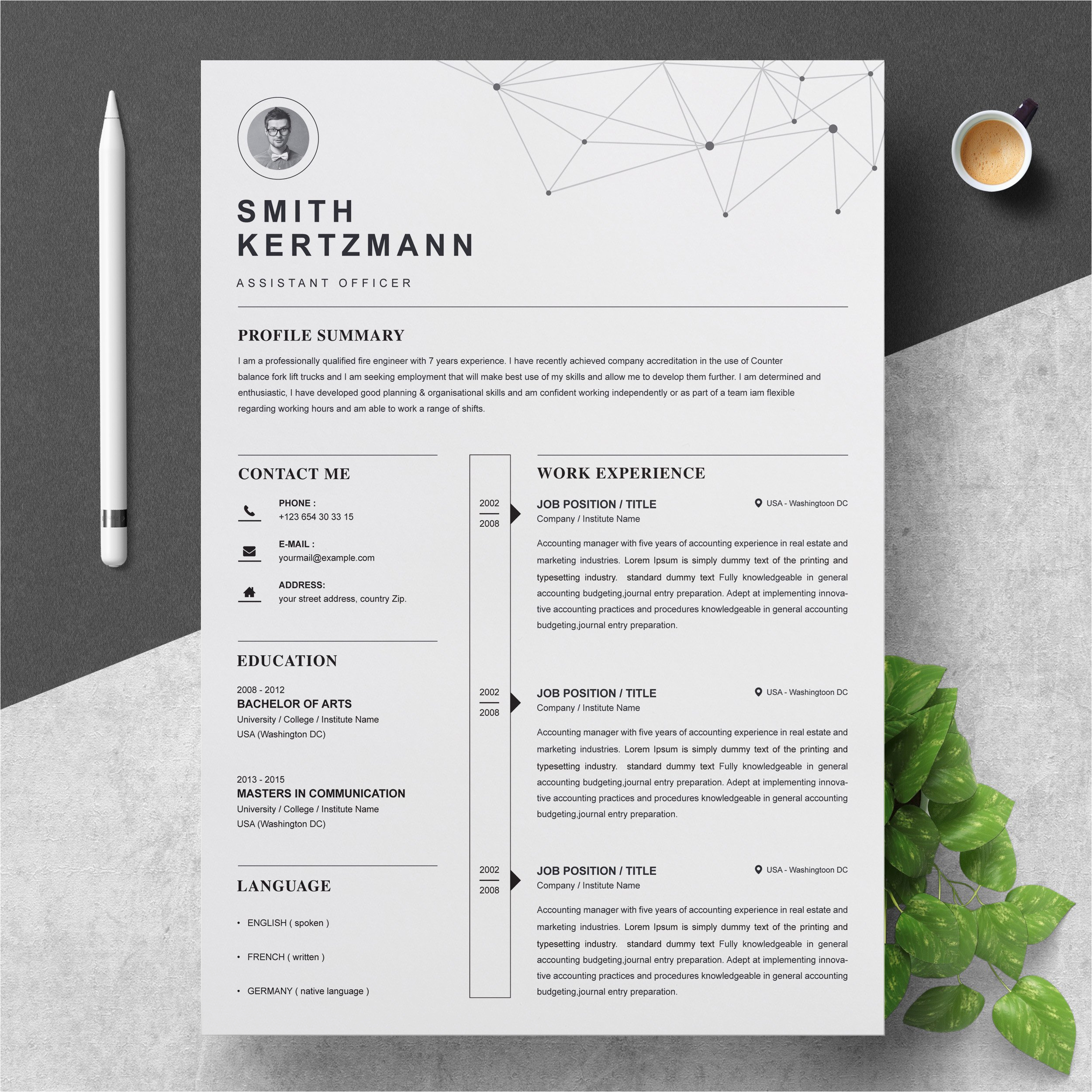Free Graphic Design Resume Template Download Clean Resume Template Cv Template