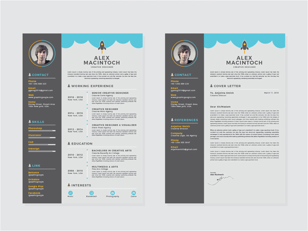 Free Matching Resume and Cover Letter Templates Free Creative Resume Template with Matching Cover Letter
