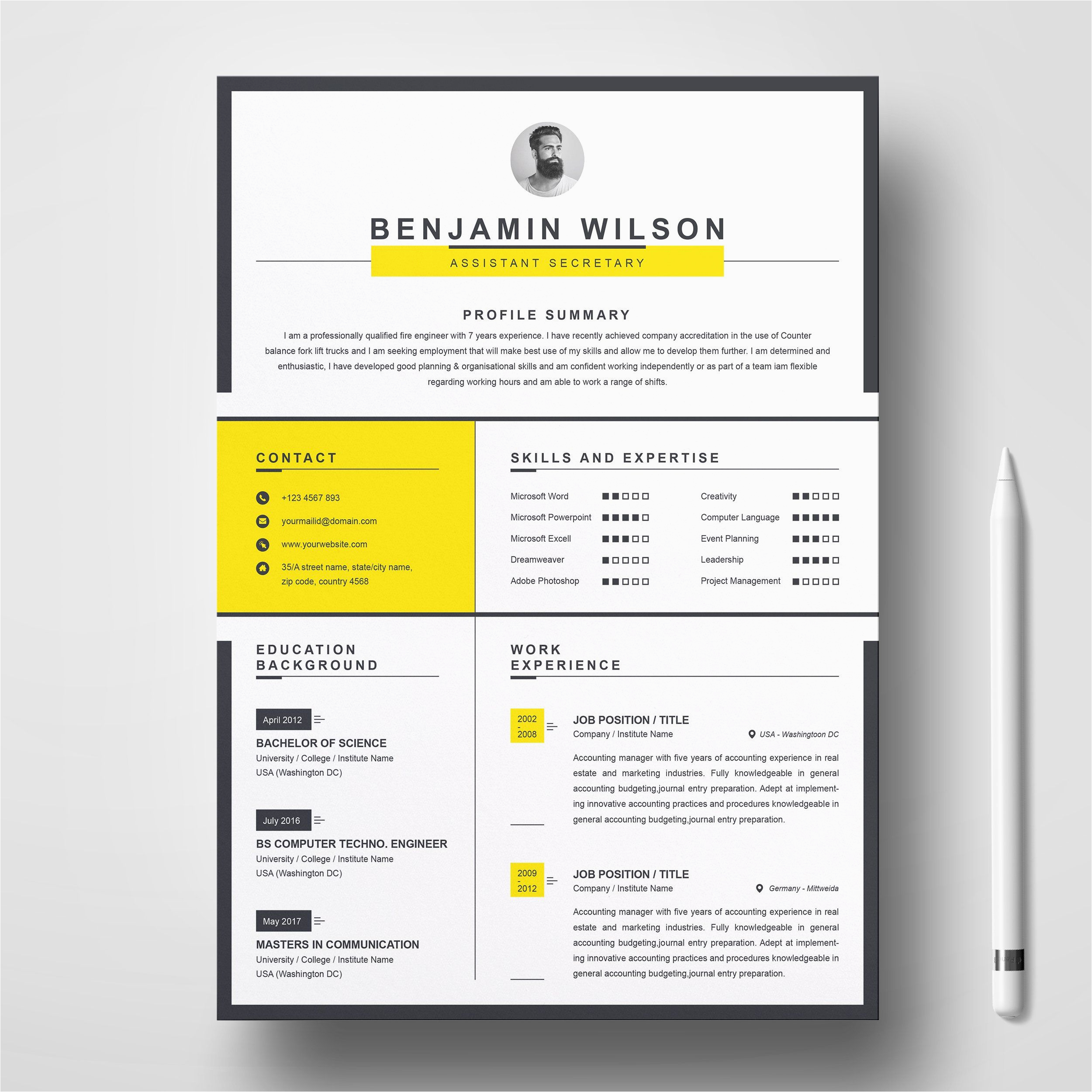 Free Minimalistic and Clean Resume Template Clean & Minimal Resume Cv Template In 2020
