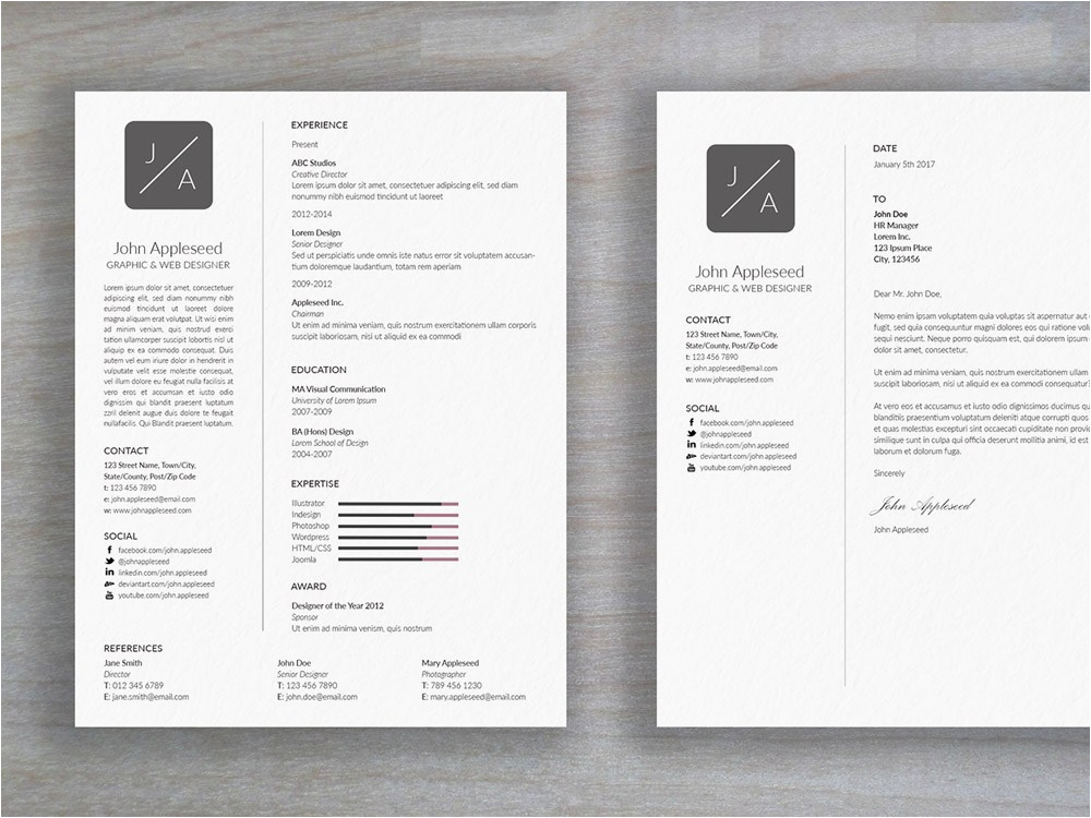 Free Minimalistic and Clean Resume Template Free Clean Minimal Resume Template with Cover Letter
