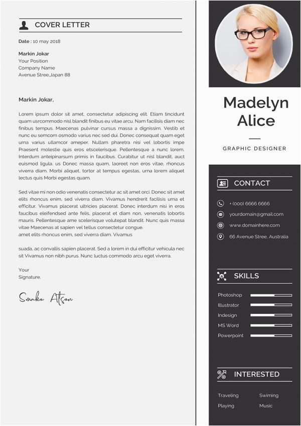 Free Modern Resume and Cover Letter Templates Modern Minimalist Cv Template Elegant Perfect Resume