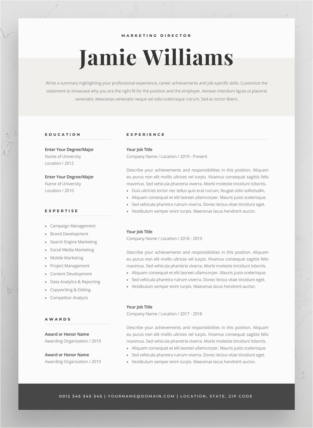 Free Modern Resume and Cover Letter Templates Simple Cover Letter Example Cv Template Modern Resume