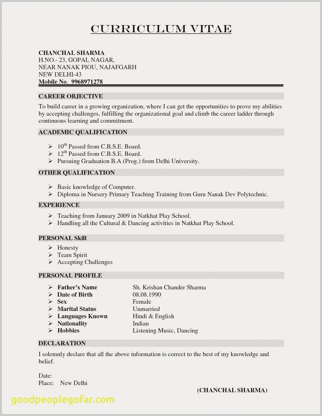 Free Resume Template Download for Freshers Two Page Resume for Graduate Freshers B Tech Resume