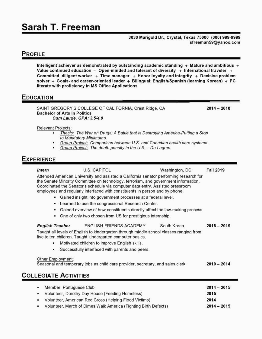 Free Resume Templates for Entry Level Jobs Free Entry Level Resume Template Addictionary