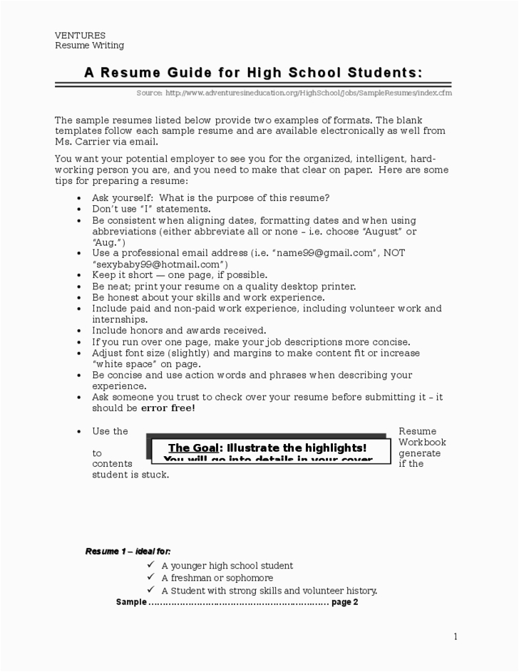 High School Resume Cover Letter Samples Sample High School Resume and Cover Letter Free Download