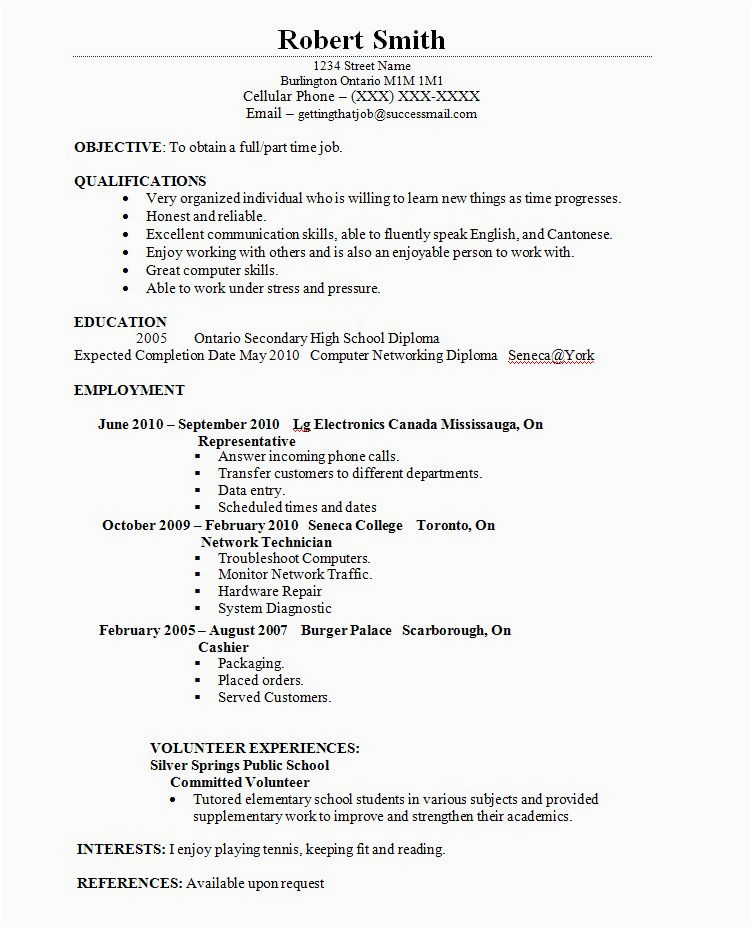 Part Time Job Resume Sample Canada Resume format for Part Time Job In Canada Paycheck Stubs