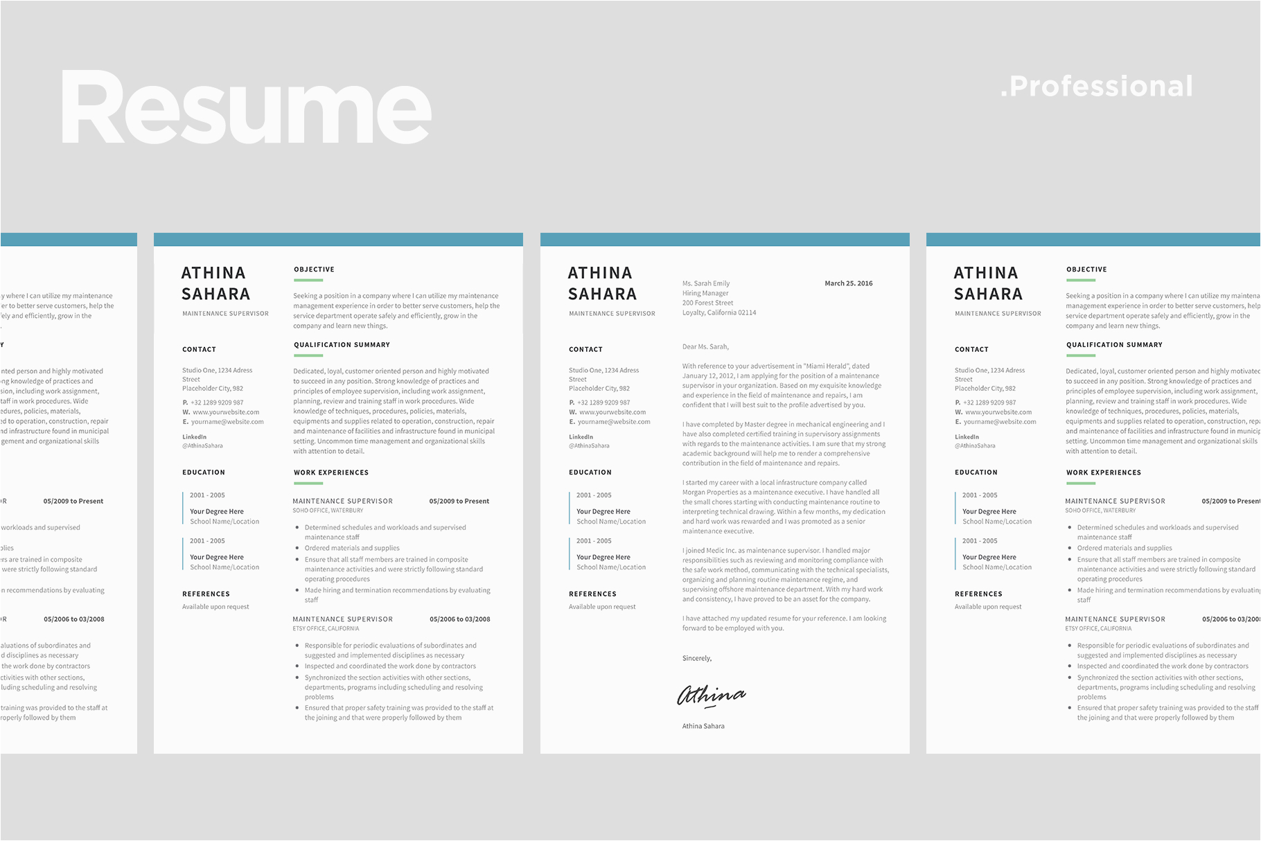 Resume and Matching Cover Letter Templates Resume Template Match with Cover Letter by Ariodsgn
