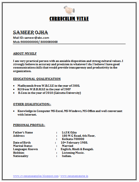 Resume for Call Center Job Sample for Fresher Over Cv and Resume Samples with Free Download Bpo