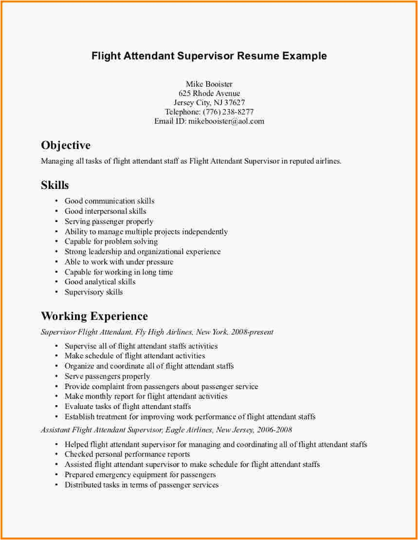 Resume Objective Sample for No Experience 7 Flight attendant Resume No Experience