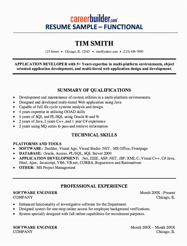 Resume Template for Experienced software Engineer Experienced software Engineer Resume Sample