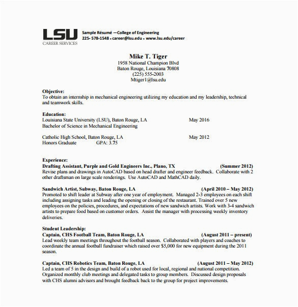 Resume Template for Freshman College Student 15 College Resume Templates Pdf Doc