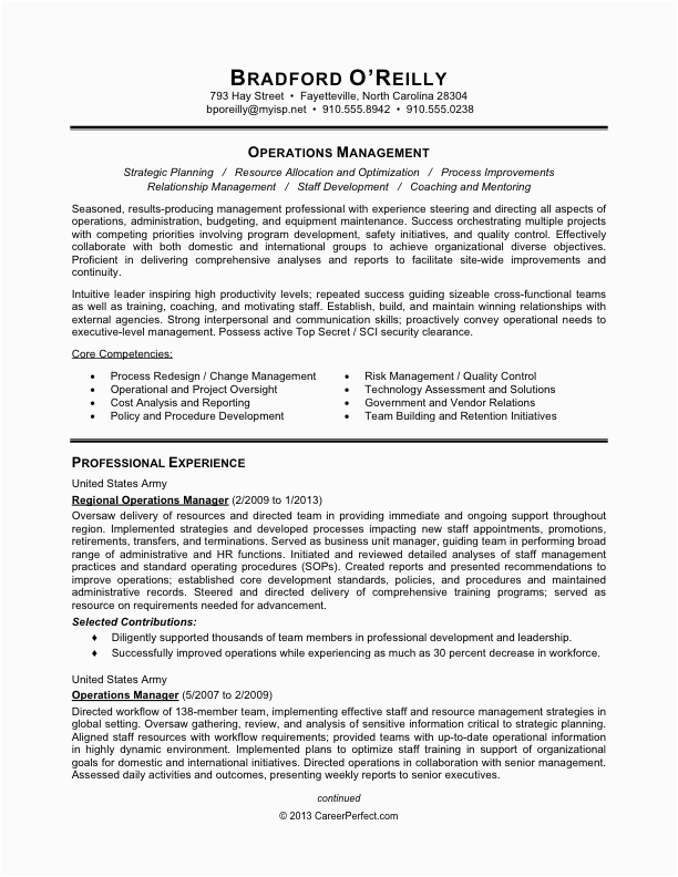 Resume Template for Military to Civilian Resume format Resume for Military to Civilian