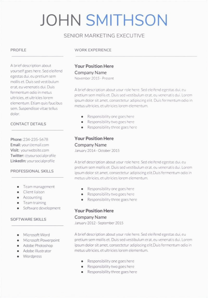 Resume Template that Fits A Lot 25 Resume Templates for Google Docs [free Download]