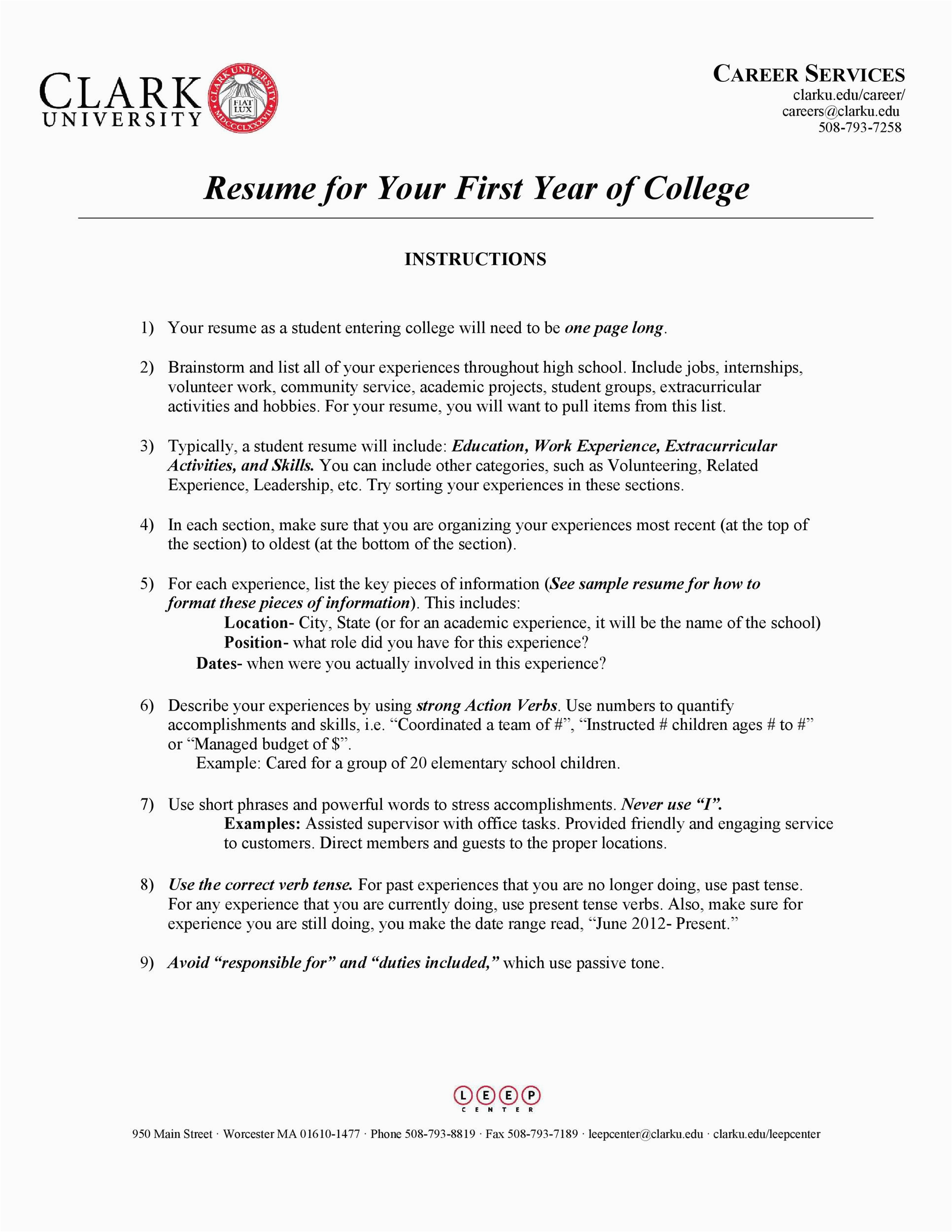 Resume Templates for College Students Free Resume Template Collection College Level College Student