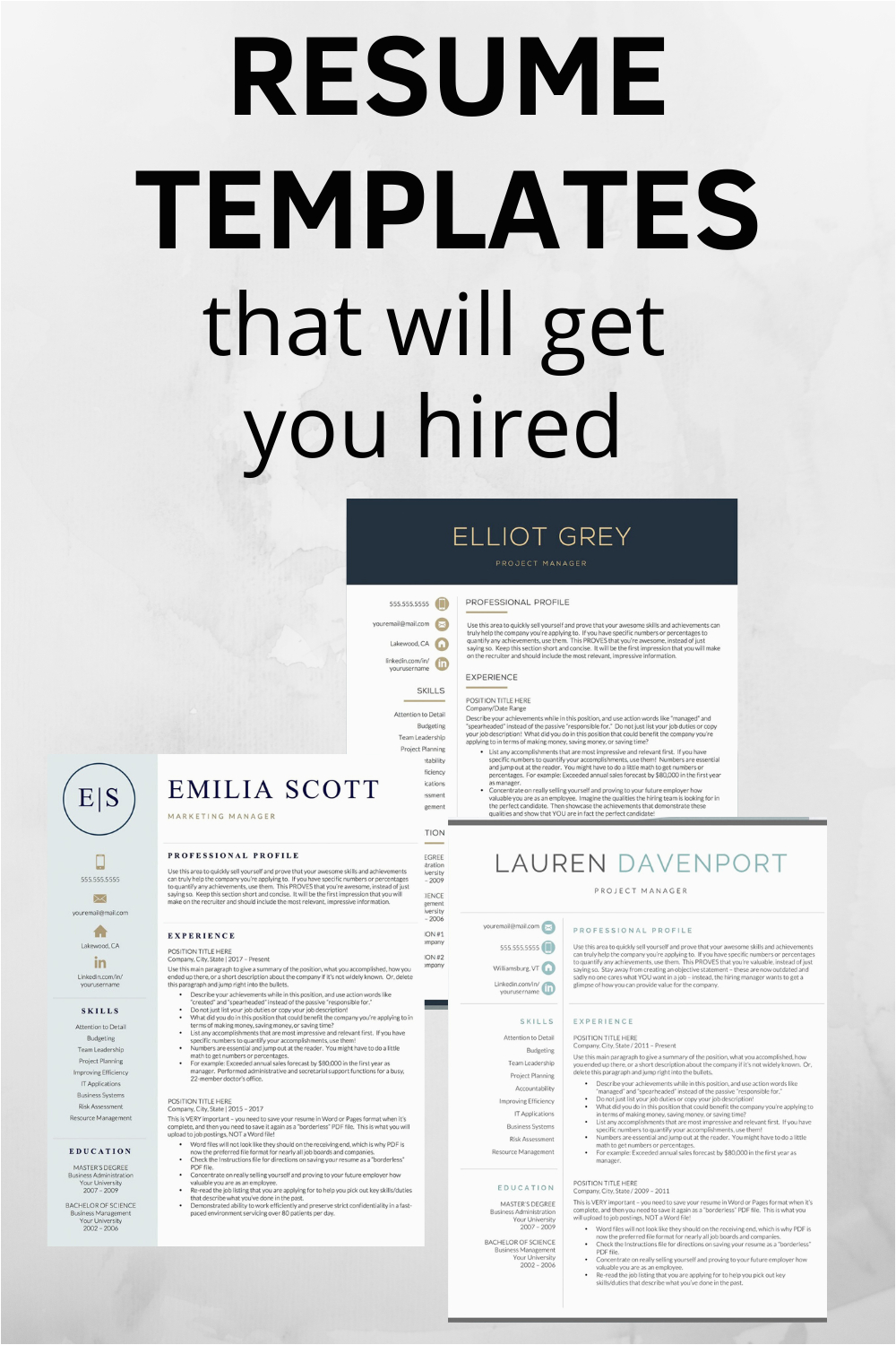Resume Templates that Get You Hired the Best Resume Examples that Will Get You Hired In 2020