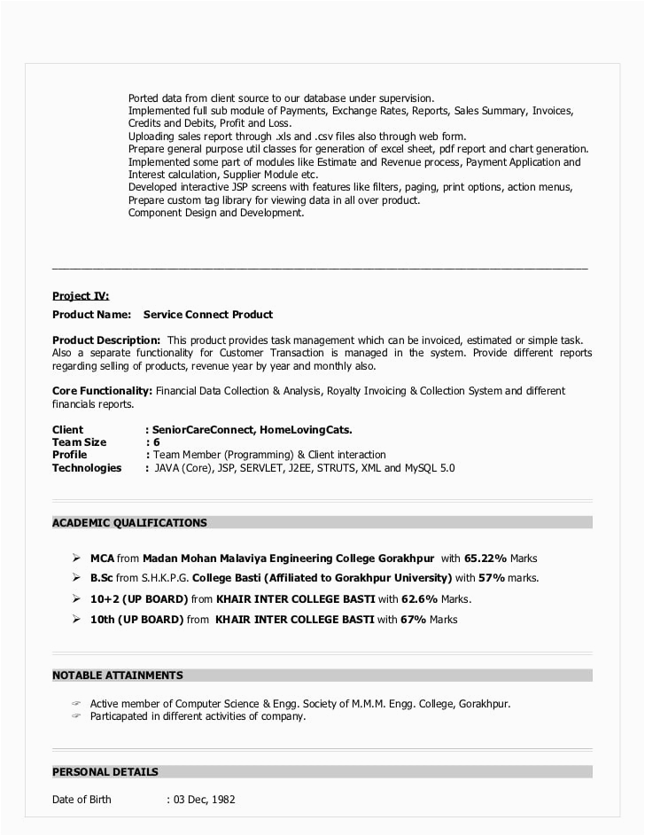 Sample Java Resume for 10 Years Experience Resume for Java Devloper