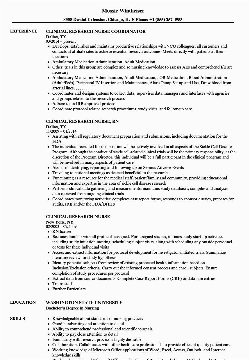 Sample Nursing Resume with Clinical Experience Clinical Experience Sample Nursing Resume