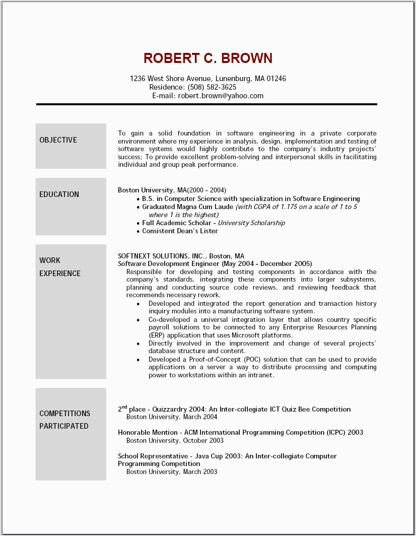 Sample Of A Good Resume Objective Resume Objective Statement
