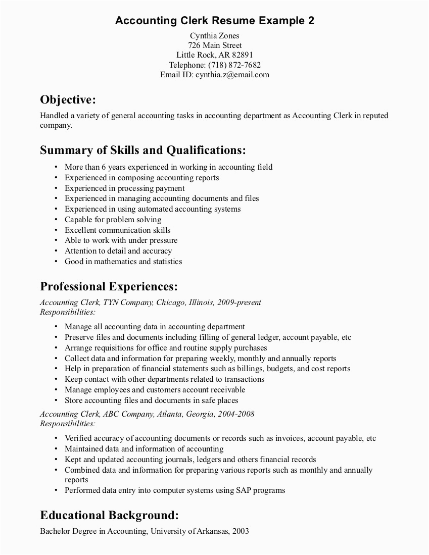 Sample Resume for Accounting Clerk with Experience Accountant Lamp Picture Accounting Clerk Resume Samples