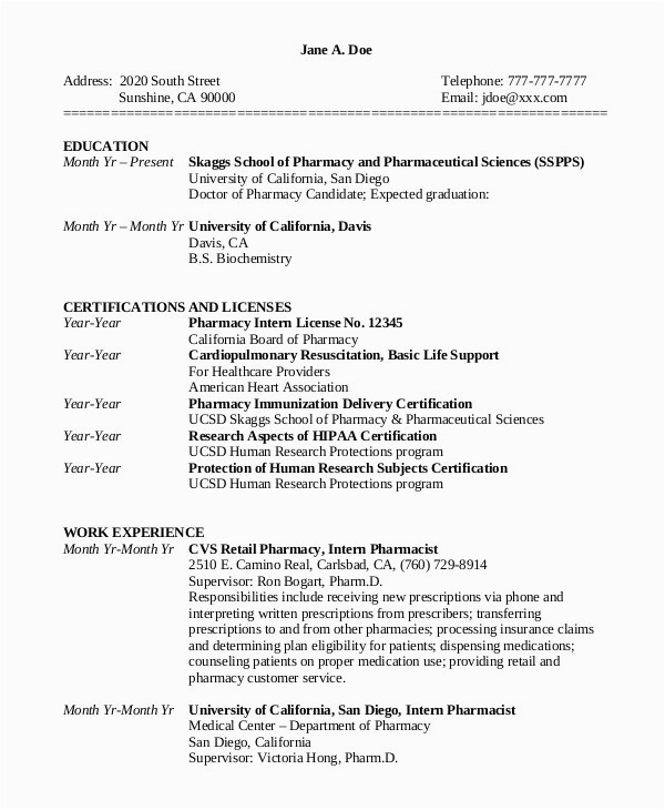 Sample Resume for B Pharmacy Freshers Pdf B Pharmacy Resume format for Freshers Resume Templates