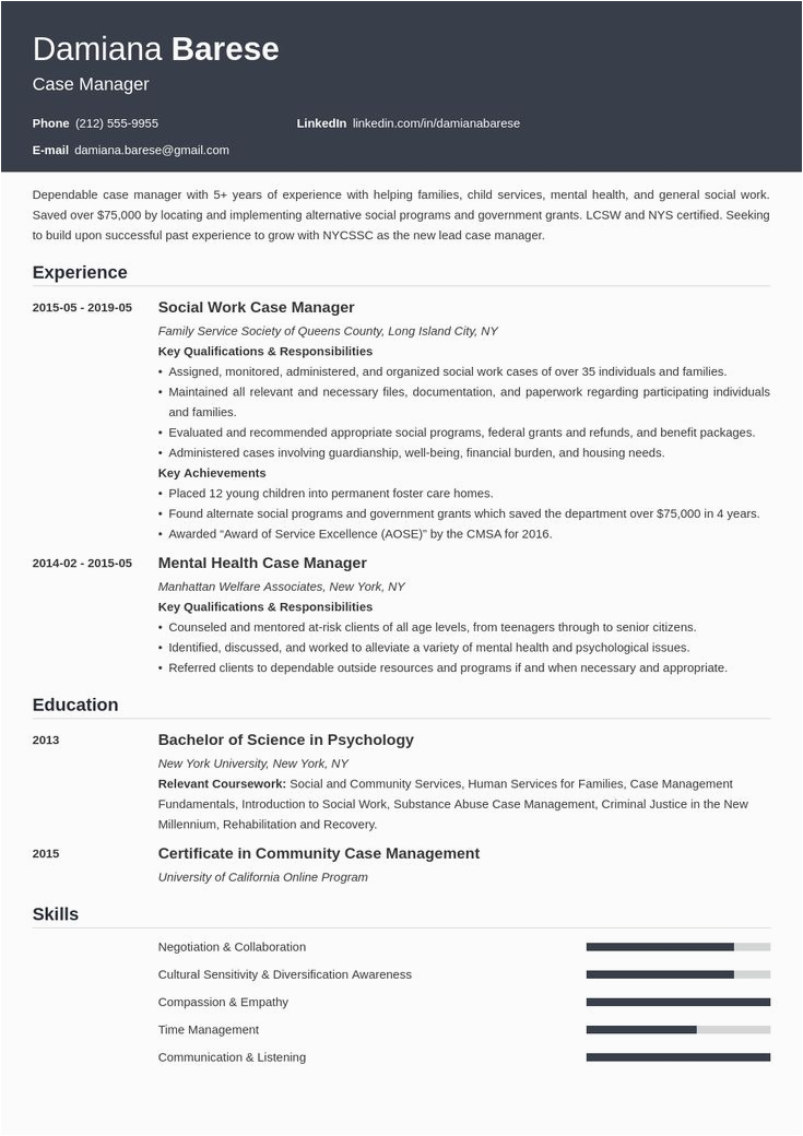 Sample Resume for Case Manager Position Case Manager Resume Example Template Influx