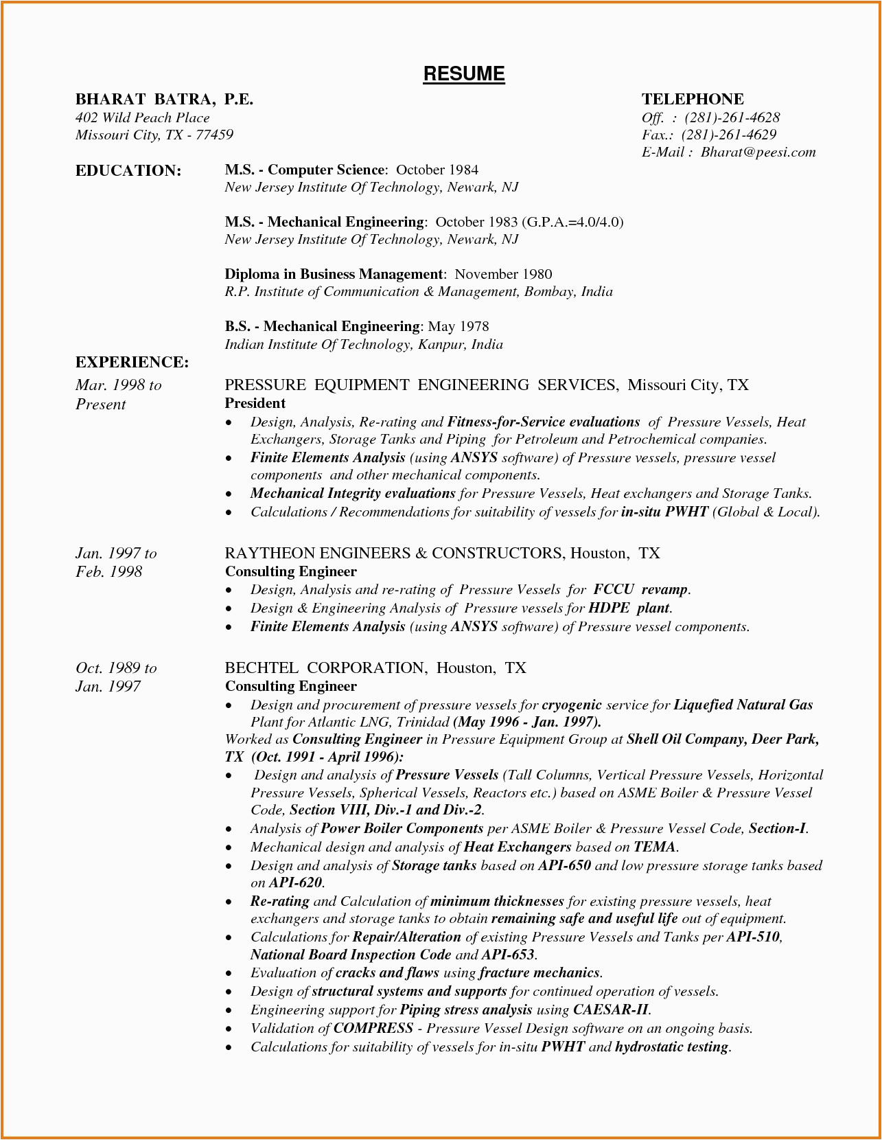 Sample Resume for Experienced Production Engineer Pdf Sample Resume for Mechanical Design Engineer Pdf