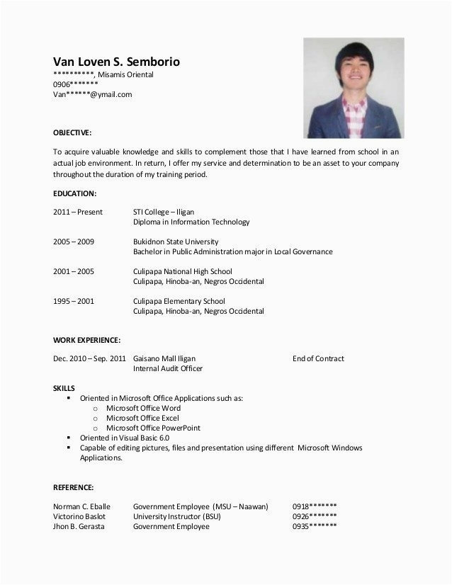 Sample Resume for Fresh Graduate Of Information Technology Resume Sample for Fresh Graduate Information Technology