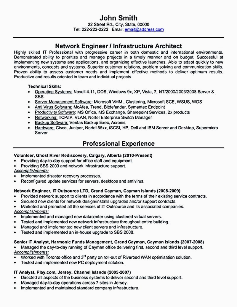Sample Resume for Network Engineer Fresher Entry Level Network Engineer Resume Sample for Fresher